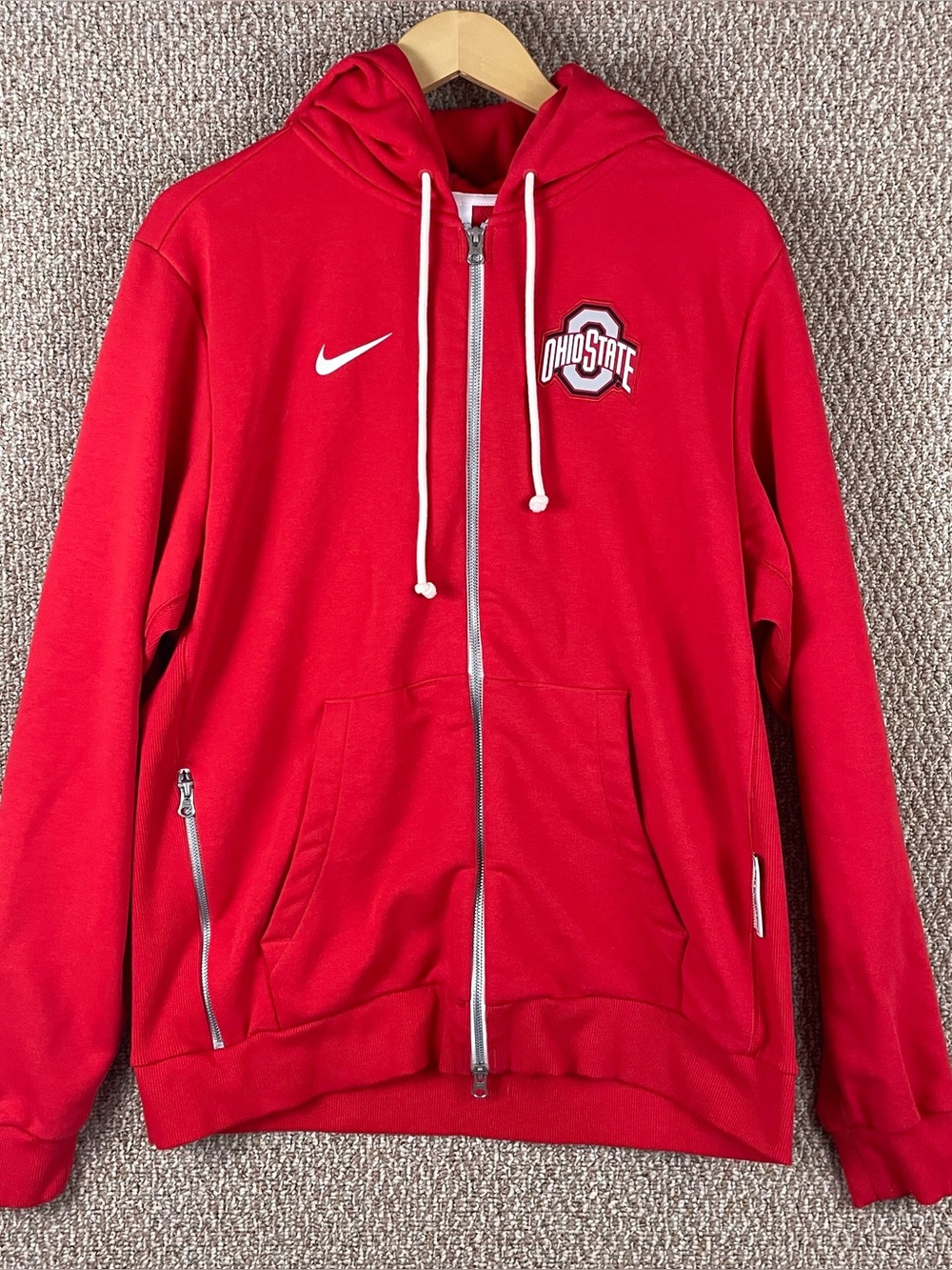 Ohio State Buckeyes Nike Hoodie Jacket Men Red Nike Full Zip Sweatshirt R1